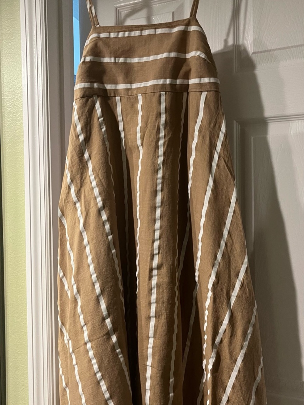 Petal & Pup Brown and White Striped Maxi Dress
